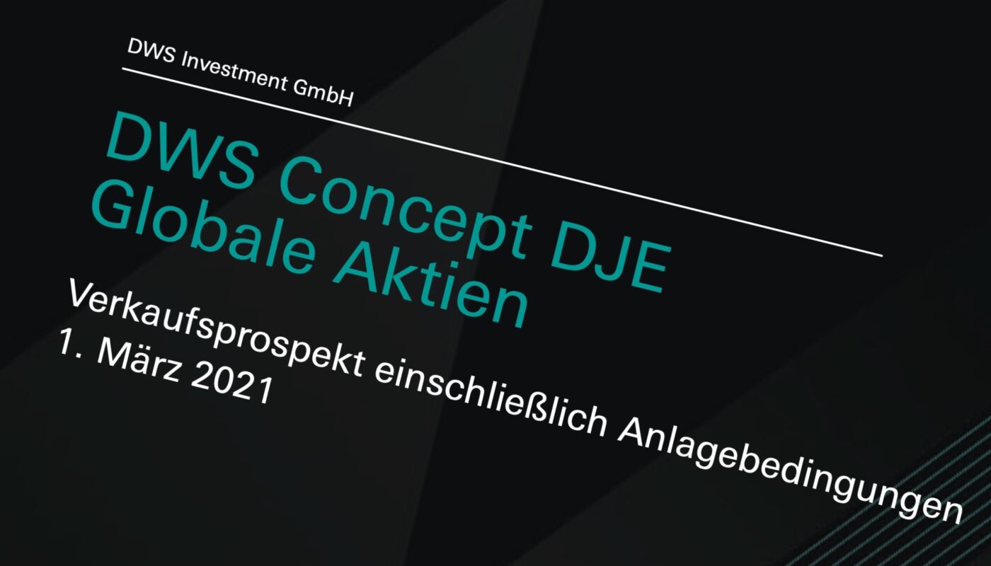 Verkaufsprospekt der DWS Investment GmbH